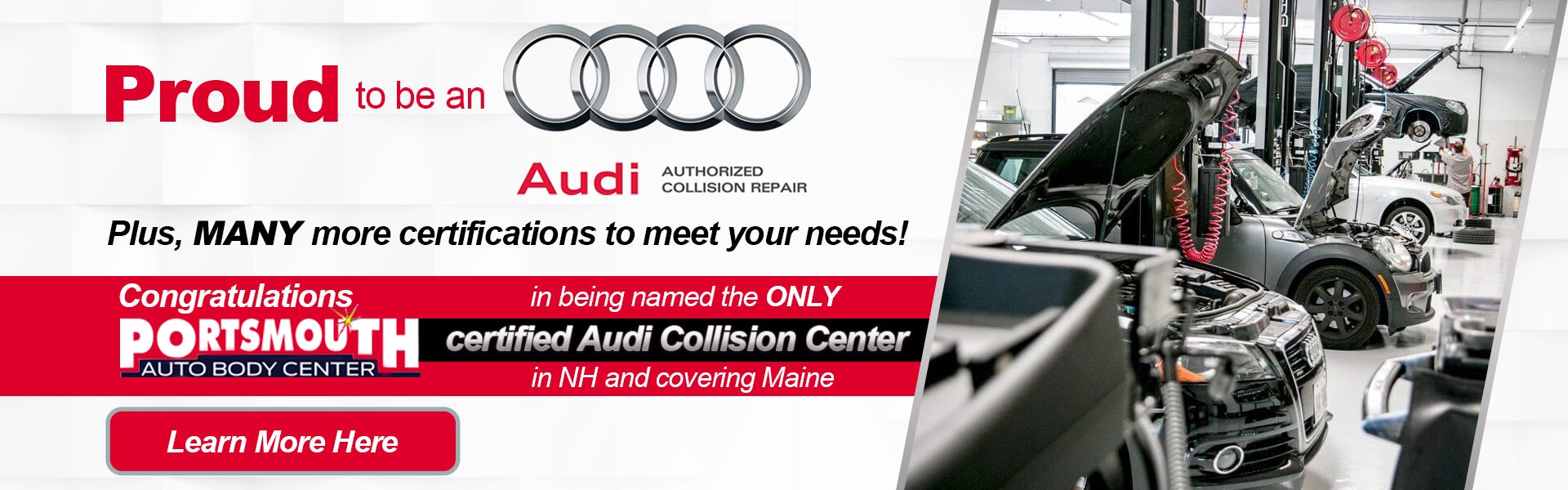 Proud to be an Audi Certified Service Specialist in NH & ME